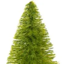 Artikel Miniatur Tannenbaum 12cm grün rot orange 6 Stück Holzsockel für Tischdeko