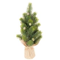 Artikel Künstlicher Mini-Weihnachtsbaum mit Jutesack, 38 cm, Grün