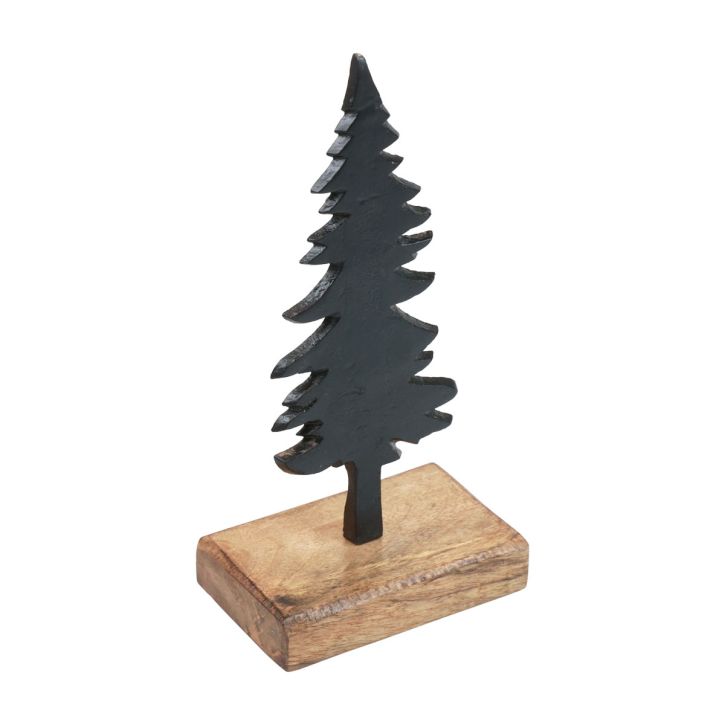 Weihnachtsdeko Tannenbaum Holz Metall Tischdeko H22cm