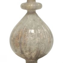 Artikel Tannenbaumspitze Christbaumspitze Glas Weißglas Silber 34cm 1St