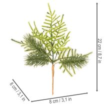 Artikel Künstlicher Tannenzweig aus Kunststoff 22cm Grün 2 Stück Innenbereich