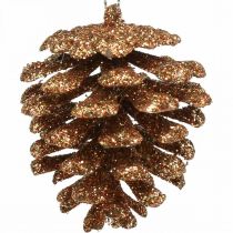 Christbaumschmuck Deko Zapfen Glitter Kupfer H7cm 6St
