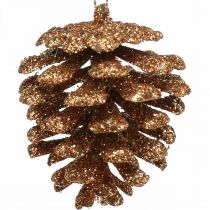 Artikel Christbaumschmuck Deko Zapfen Glitter Kupfer H7cm 6St