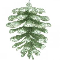 Christbaumschmuck Deko Zapfen Glitter Mint H7cm 6St