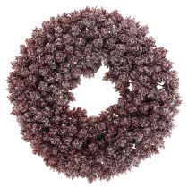 Tannenzapfenkranz Ø25cm Burgund geeist