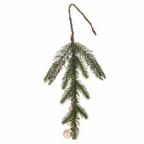 Artikel Künstlicher Tannenzweig mit weißen Mini-Christbaumkugeln 46 cm, 2 Stück für Weihnachtsdeko