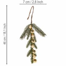 Artikel Künstlicher Tannenzweig mit goldfarbenen Mini-Christbaumkugeln, 46 cm, 2 Stück