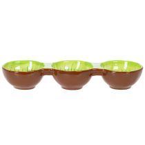 Artikel Keramikschale dreigeteilt Kiwi-Motiv 30 cm Braun-Grün