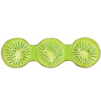 Artikel Keramikschale dreigeteilt Kiwi-Motiv 30 cm Braun-Grün