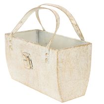Artikel Metall-Tasche Dekogefäß rechteckig 26 cm Gold für den Innenbereich