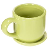 Artikel Kaffeetassen-Set aus Keramik mit Untersetzer, Ø 11 cm, bunt, 3 Stück