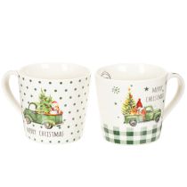 Artikel Kaffeetassen-Set Keramik Merry Christmas Weihnachtsauto 10 cm, 2 Stück