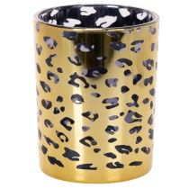 Artikel Windlicht aus Glas mit Leopardenmuster 12 cm