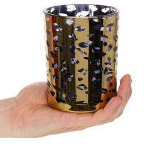 Artikel Windlicht aus Glas mit Leopardenmuster 12 cm