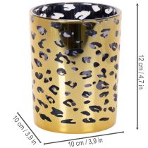 Artikel Windlicht aus Glas mit Leopardenmuster 12 cm