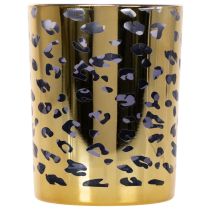 Artikel Windlicht aus Glas mit Leopardenmuster 12 cm