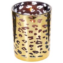 Artikel Windlicht aus Glas mit Leopardenmuster 12 cm