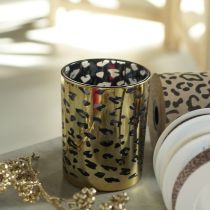Artikel Windlicht aus Glas mit Leopardenmuster 12 cm