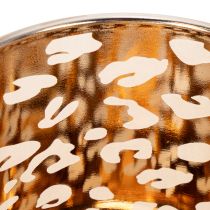 Artikel Windlicht aus Glas mit zweifarbigem Leopardenmuster, Ø 8 cm