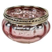 Artikel Teelichtglas Rosa Ø6cm H3,5cm