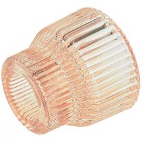 Artikel Teelichtgläser getönt gerillt Glas Ø5,5 cm H5 cm 2 Stück Orange Rosa