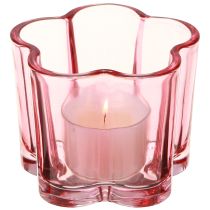 Artikel Teelichthalter Blume Teelichtglas Rosa Ø7,5cm H6cm 6St