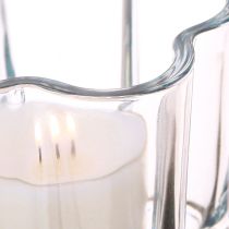 Artikel Teelichthalter Glas Blume Teelichtglas Blau Ø7,5cm H6cm 6St