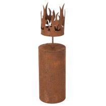 Artikel Teelichthalter Kerzenform Metall Ø10xH36cm Rostdeko Innenbereich