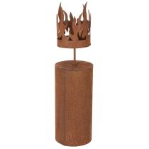 Artikel Teelichthalter Kerzenform Metall Ø10xH36cm Rostdeko Innenbereich