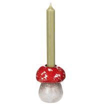 Artikel Deko-Kerzenhalter Pilz aus Keramik, 9 cm, Rot-Weiß