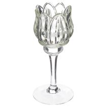 Artikel Teelichthalter Glas dekorative Blumenform für stilvolles Ambiente 17cm