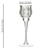 Artikel Kerzenhalter Glas Blume für elegantes Tischdeko Event und Hochzeit 22cm