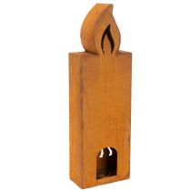 Artikel Teelichthalter Kerzenform Metall Edelrost 45x14x7cm Weihnachtsmotiv Hirsch
