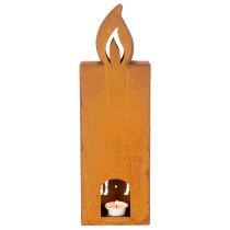 Artikel Teelichthalter Kerzenform Metall Edelrost 45x14x7cm Weihnachtsmotiv Hirsch