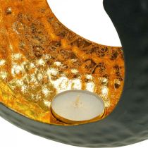 Artikel Teelichthalter aus Metall Schwarz Gold 19×11×17cm Tischdekoration