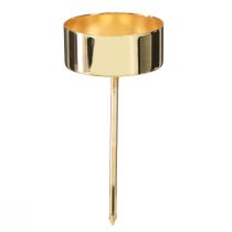 Artikel Teelichthalter zum Stecken Metall Gold H9cm 8 St