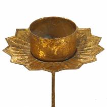 Artikel Teelichthalter zum Stecken Metall in Gold Ø9cm H9cm 4St