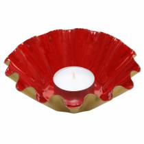 Artikel Metallschüssel in Emaille-Optik Rot/Gold Ø12,5cm H4cm für Dekoration