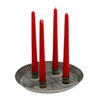 Artikel Dekorativer Teller mit 4 Kerzenhaltern aus Metall für vielseitige Dekozwecke