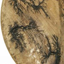 Artikel Deko-Teller aus Mangoholz mit Gold-Crackle-Effekt, Ø30cm, Natur