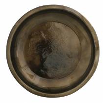 Dekoteller aus Metall Bronze mit Glasureffekt Ø23,5cm