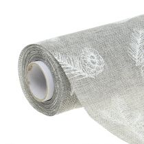 Tischband mit Tannenmotiv Grau 20cm 5m