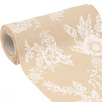Artikel Tischband mit Blumen Tischläufer Baumwolle Beige 15cm 3m