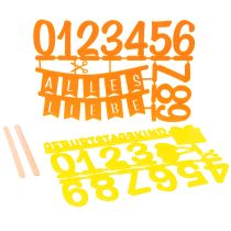 Artikel Tischdekoration Filz Streudeko und Kuchentopper Set 27,5 x 19,5 cm Gelb und Orange