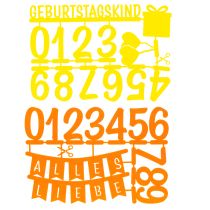 Artikel Tischdekoration Filz Streudeko und Kuchentopper Set 27,5 x 19,5 cm Gelb und Orange