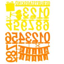 Artikel Tischdekoration Filz Streudeko und Kuchentopper Set 27,5 x 19,5 cm Gelb und Orange