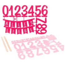 Artikel Filz-Set Tisch- und Kuchendekoration Rosa Pink 27,5 x 19,5 cm