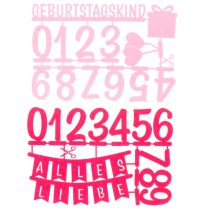 Artikel Filz-Set Tisch- und Kuchendekoration Rosa Pink 27,5 x 19,5 cm