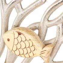 Artikel Tischdeko Maritim Koralle Deko Fische Holz Metall L30cm