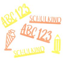 Artikel Tischdeko Einschulung Kuchentopper Streudeko aus Filz Gelb Orange 2St